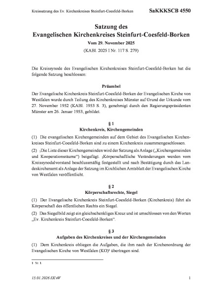 4550 Kreissatzung des Ev. Kirchenkreises Steinfurt-Coesfeld-Borken