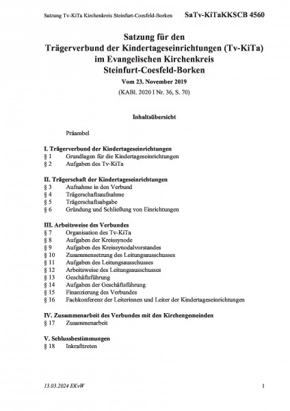4560 Satzung Tv-KiTa Kirchenkreis Steinfurt-Coesfeld-Borken