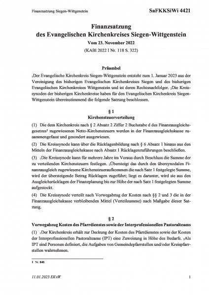 4421 Finanzsatzung Siegen-Wittgenstein