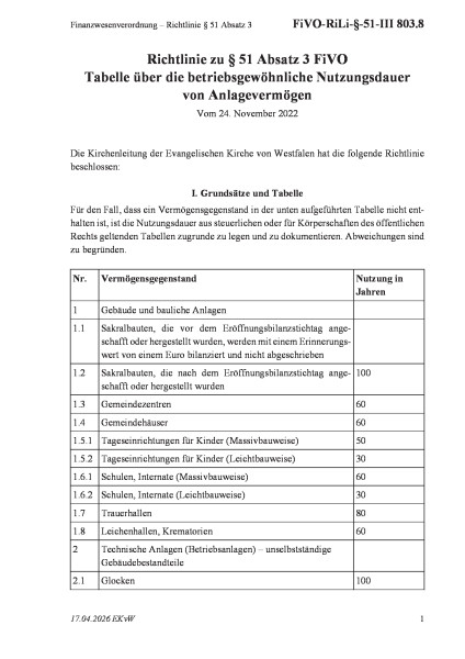 803.8 Finanzwesenverordnung – Richtlinie § 51 Absatz 3