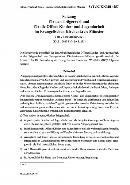 4257 Satzung Verbund Kinder- und Jugendarbeit Kirchenkreis Münster