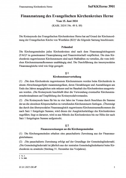 3901 Finanzsatzung Kirchenkreis Herne