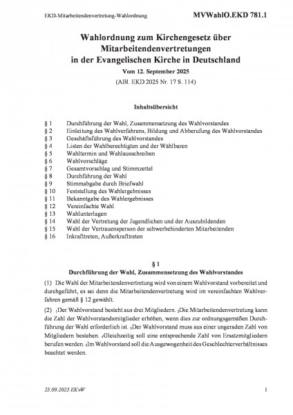 781.1 EKD-Mitarbeitendenvertretung-Wahlordnung
