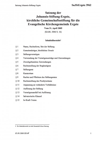 3962 Satzung Johannis-Stiftung-Ergste