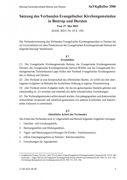 3506 Satzung Gemeindeverband Bottrop und Dorsten
