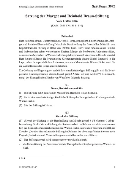 3942 Satzung Margot und Reinhold Braun-Stiftung